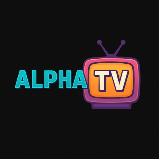 logo retro de alpha tv
