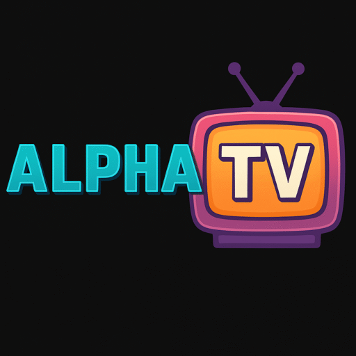 logo retro de alpha tv